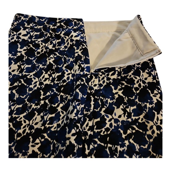 J By J Crew Pencil Skirt Women's 4 White/Blue Floral Knee Length Casual Workwear - Picture 5 of 6